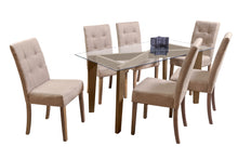 Cargar imagen en el visor de la galería, Comedor Angy 6 Sillas En Madera Y Cubierta De Cristal
