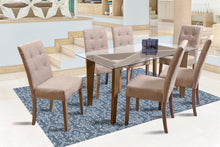 Cargar imagen en el visor de la galería, Comedor Angy 6 Sillas En Madera Y Cubierta De Cristal
