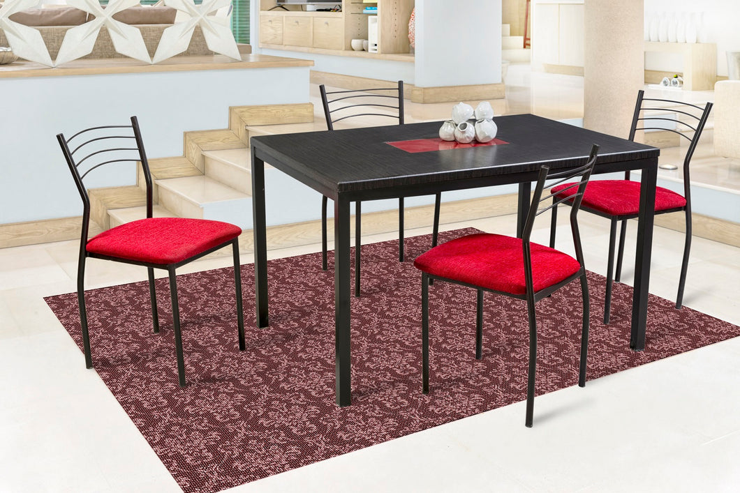 Comedor Novo 4 sillas Tubular color Chocolate