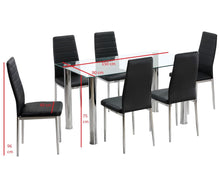 Cargar imagen en el visor de la galería, Comedor Ebony 6 Sillas de Tubular Cromado
